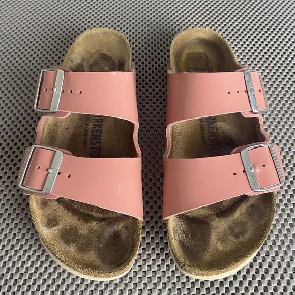 Birkenstock Shoes - Birkenstock Arizona Sandals 37 L6 m4 Pink Adjustable Strap Made In Germany